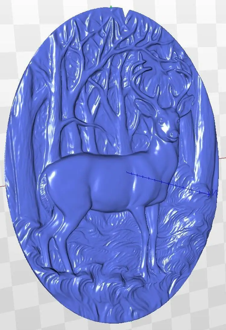 Модель рельеф deer_3 для чпу в формате STL 3d artcam |