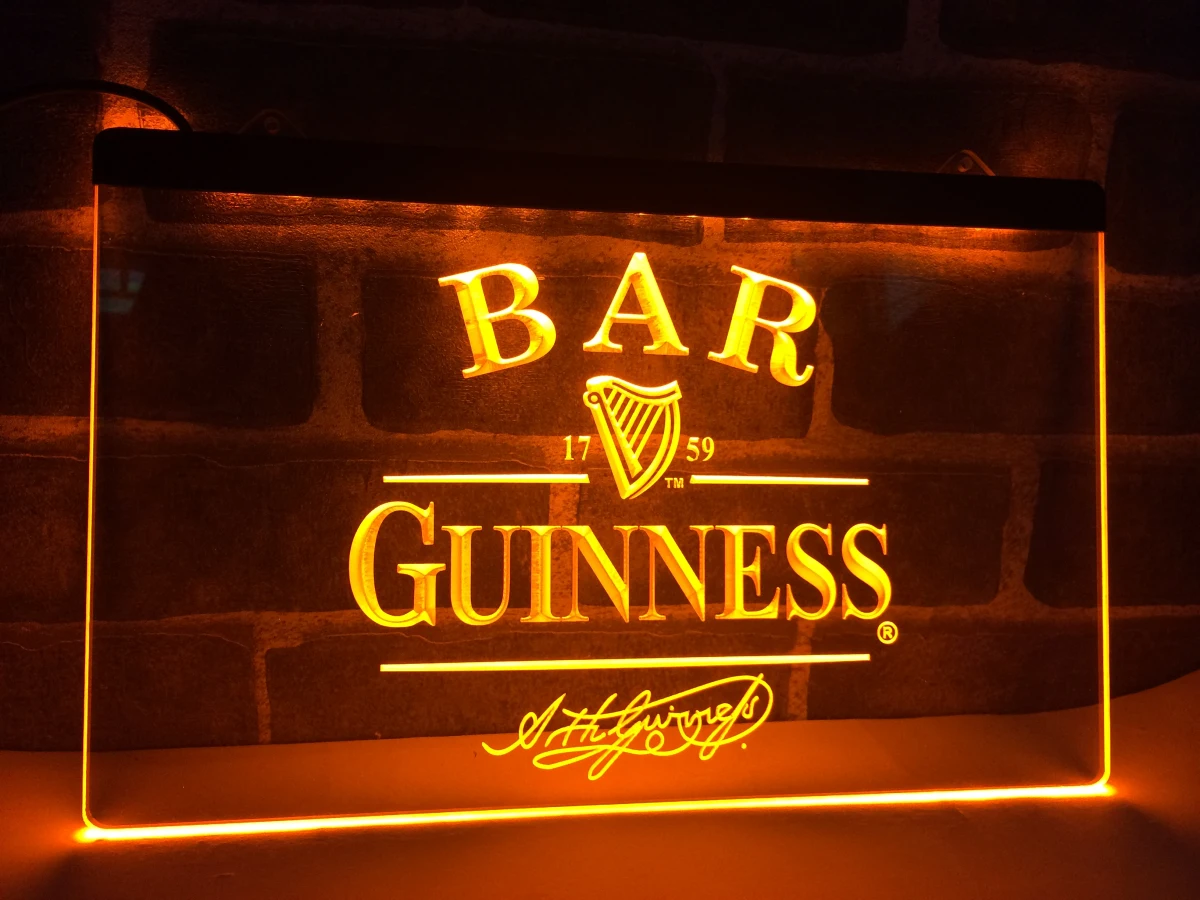 LA427- BAR пиво Гиннесс светодиодный светодиодная неосветильник световая вывеска
