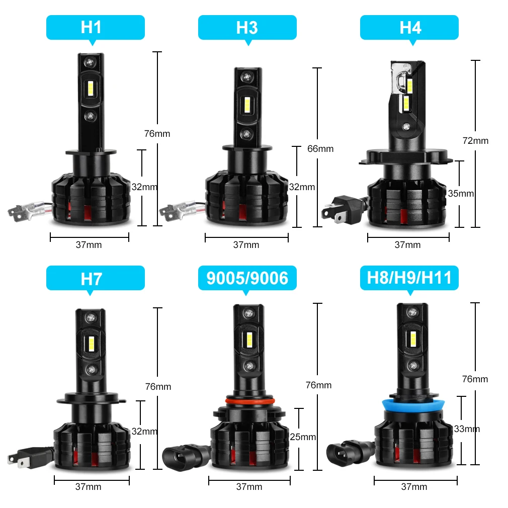 Мини Canbus H4 Led H7 H1 H3 H8 H11 HB3 9005 HB4 9006 лампада туман светильник s 16000LM турбо автомобиль