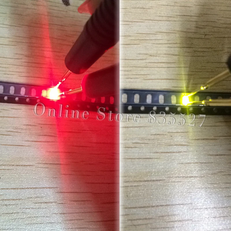 100 шт./лот двухцветные светодиоды SMD 1206 мономер красный + желтый (обычный) зеленый