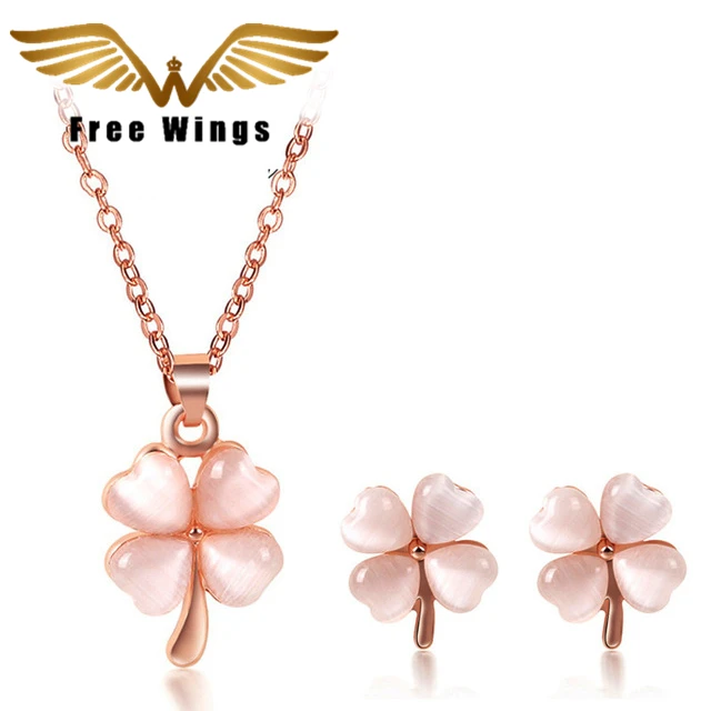Женский комплект ювелирных изделий с листьями клевера набор золотых украшений