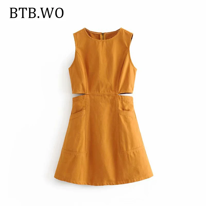 2019 летнее весеннее Платье Женское vestidos без рукавов ТРАПЕЦИЕВИДНОЕ мини с круглым