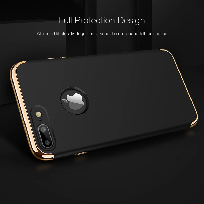 Для iPhone 7 Plus SHYAYA Люкс 3 в 1 Матовый Противоударный Покрытие Металла Текстура Кожи