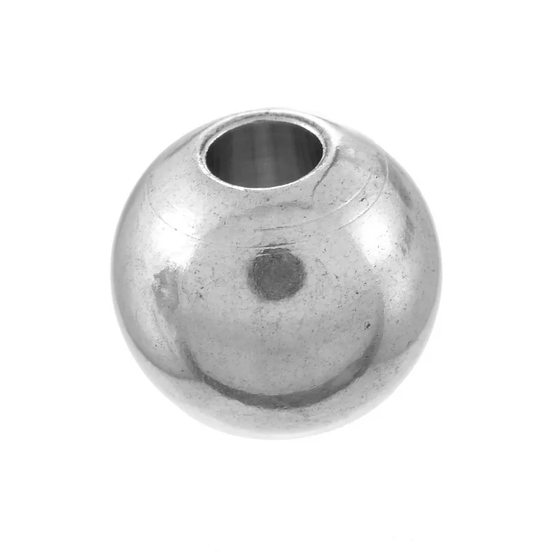 Stainless Steel Solid Round Beads For Fashion Jewelry Finding Making &amp Necklace Bright Silver Color 20PCs/50PCs | Украшения и
