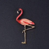juchao fashion jewelry cartoon animal flamingo brooch pins and brooches for women jewellery