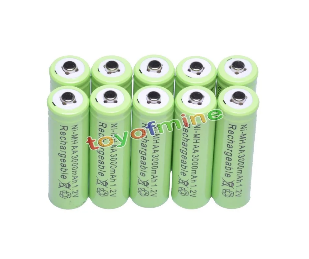 10x AA 3000mAh 2A 1 2 V Ni-MH зеленая аккумуляторная батарея для MP3 RC игрушки | Электроника