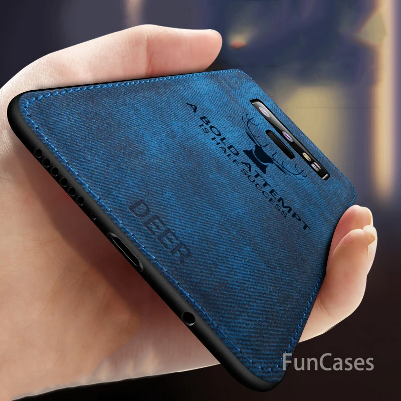 Для samsung Galaxy Note 9 ткань с эффектом потертости жесткая накладка на заднюю панель из