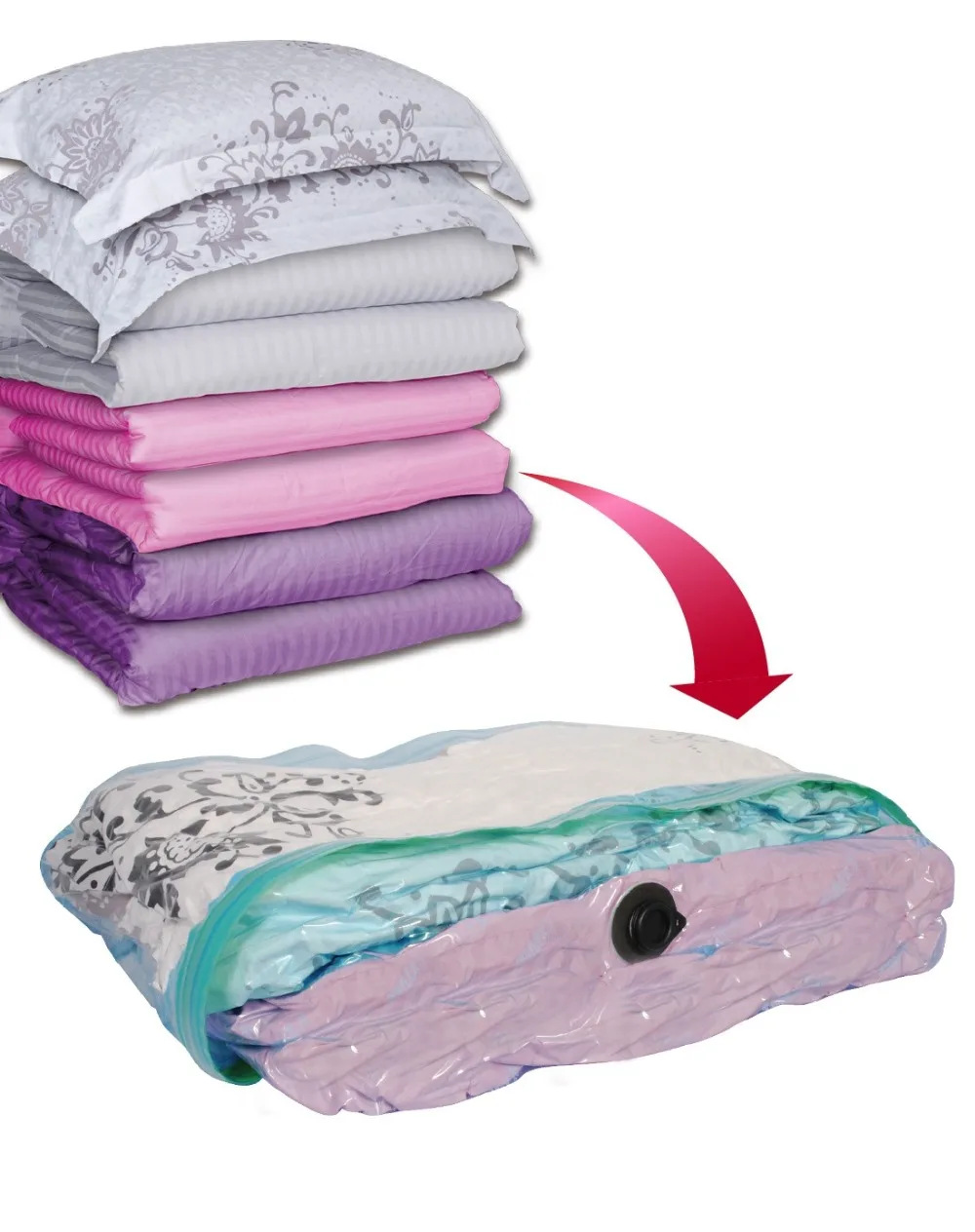 Прозрачный вакуумный мешок складной сверхбольшой пакет для хранения экономии