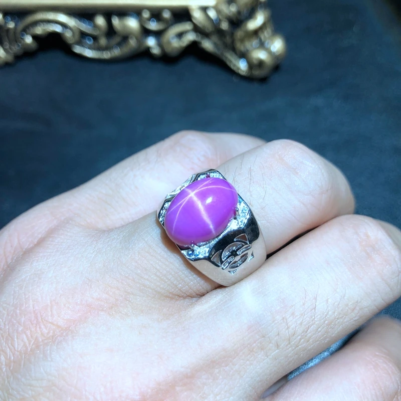 Кольцо сильной силы для мужчин Крутое кольцо с рубиновым Камнем в виде розовой