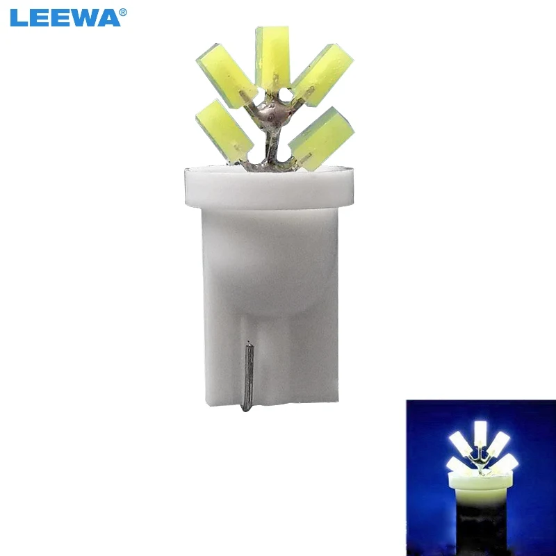 

LEEWA 5pcs White Car T10 194 W5W COB 5SMD LED Lights Tree Shapes Car Side Wedge Clearance Reading Light Lamp #CA4652
