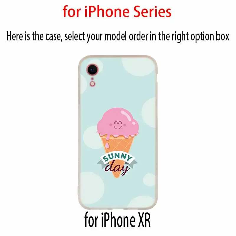 Ice cream Soft Silicone Case For iPhone 13 11 12 Pro X XS Max XR 6 6S 7 8 Plus SE 2020 Mini Cover Etui | Мобильные телефоны и