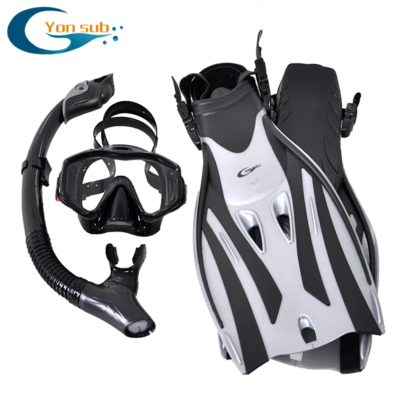 Professional Scuba Adult Diving Equipment With Mask Snorkel Adjustable Fins Set Snorkeling Gear For Underwater Hunting Swimming