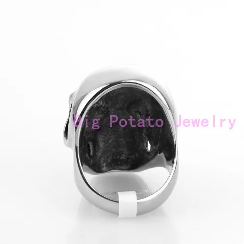 7-15 размер Бесплатный выбор полировка серебряный черный тон череп скелет