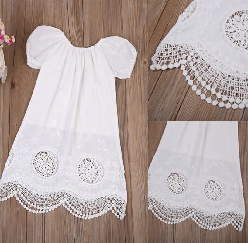 Повседневное белое праздничное платье принцессы с короткими рукавами и дырками