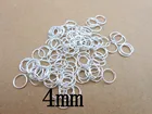 Кольцо с цветным открытым кольцом, 4 мм, 2000 шт.лот, из серебра 925 пробы