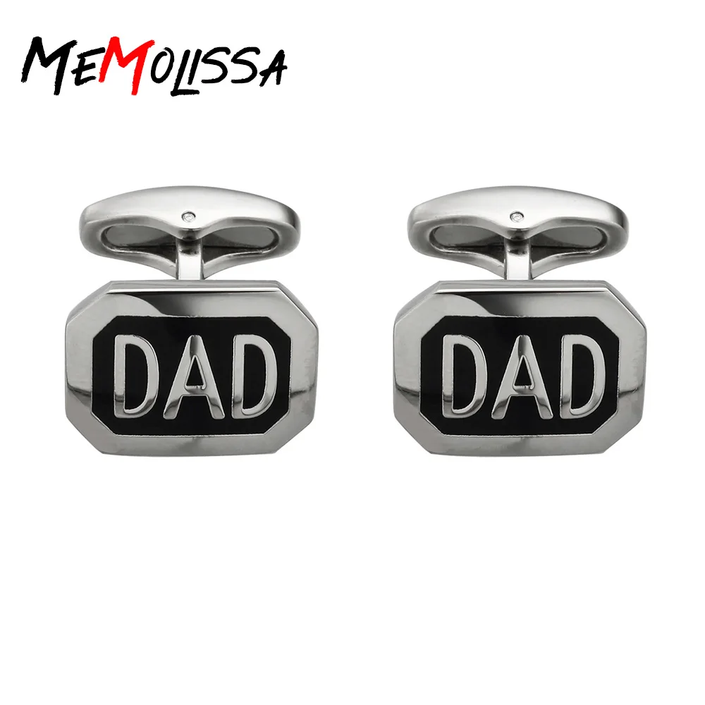 MeMolissa Эмаль Черные запонки для папы на День отца gemelos para hombre camisa запонки|Зажимы