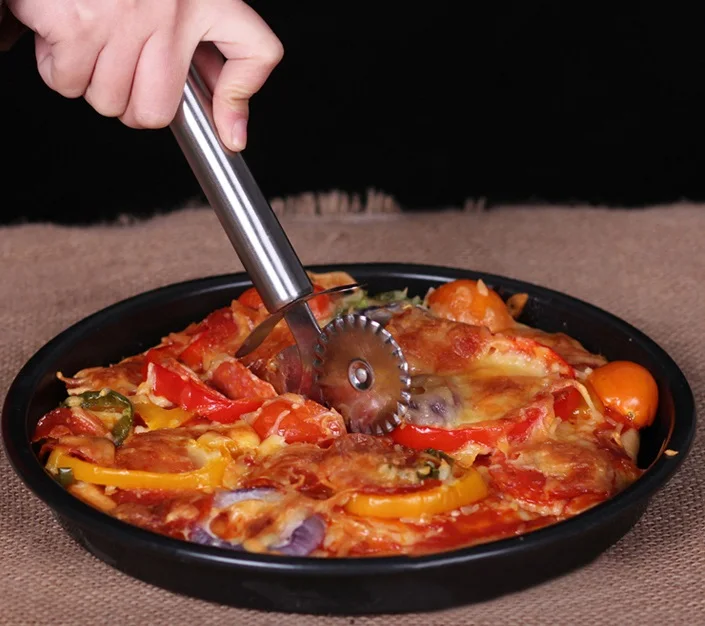 Двойной роликовый резак для пиццы из нержавеющей стали нож выпечки макаронных