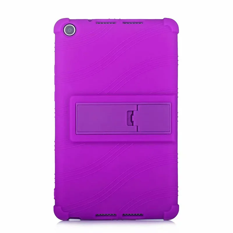Фиолетовый Силиконовый чехол для huawei Mediapad M5 Lite 8 T5 8,0 дюймов, защитный чехол с подставкой, чехол для Honor 5 8,", Чехол, держатель+ пленка+ стилус - Цвет: Фиолетовый