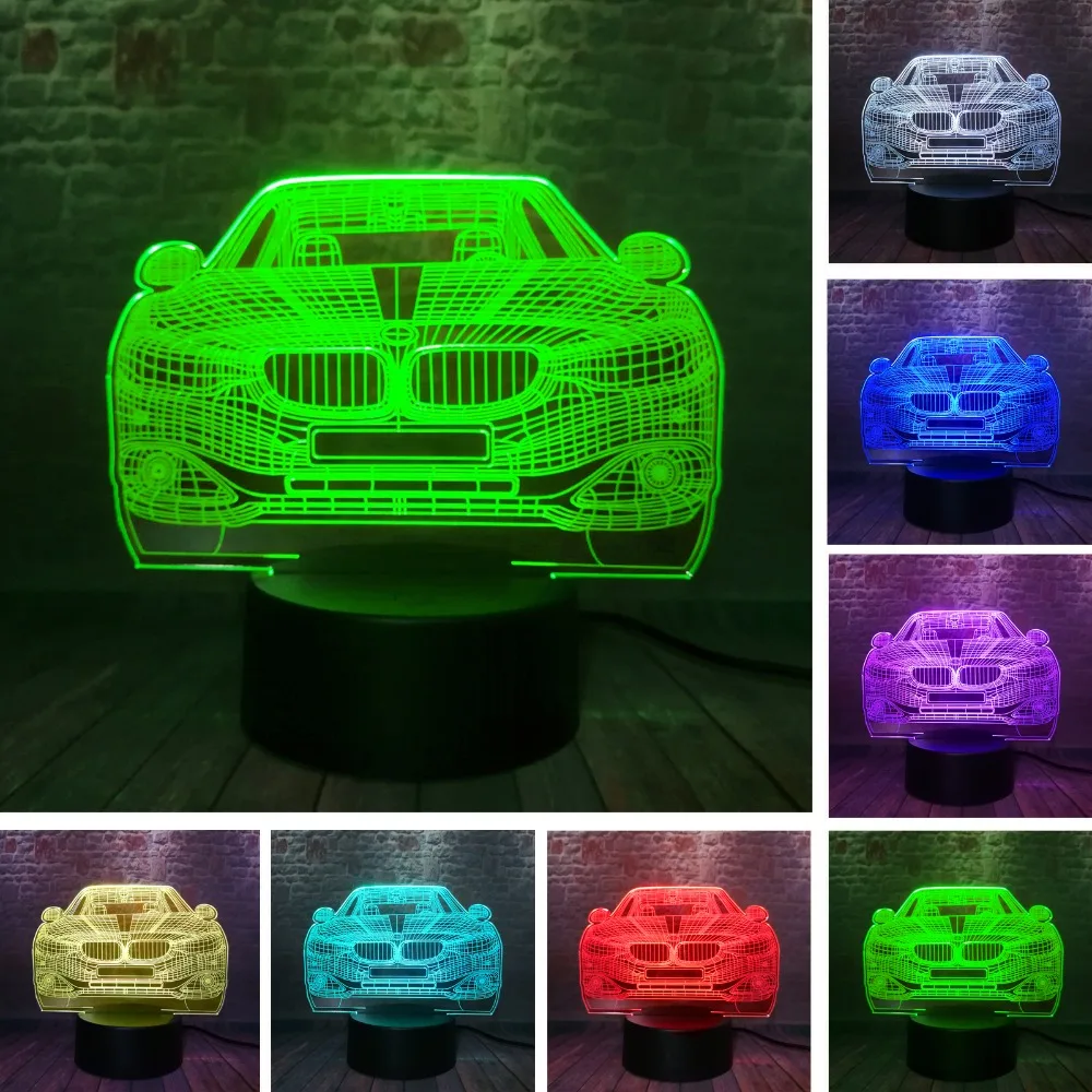 

Креативный 3D светодиодный светильник Lampada для автомобиля, 7 цветов, меняющий свет, визуальный ночник, светильник для спальни, для девочек и м...