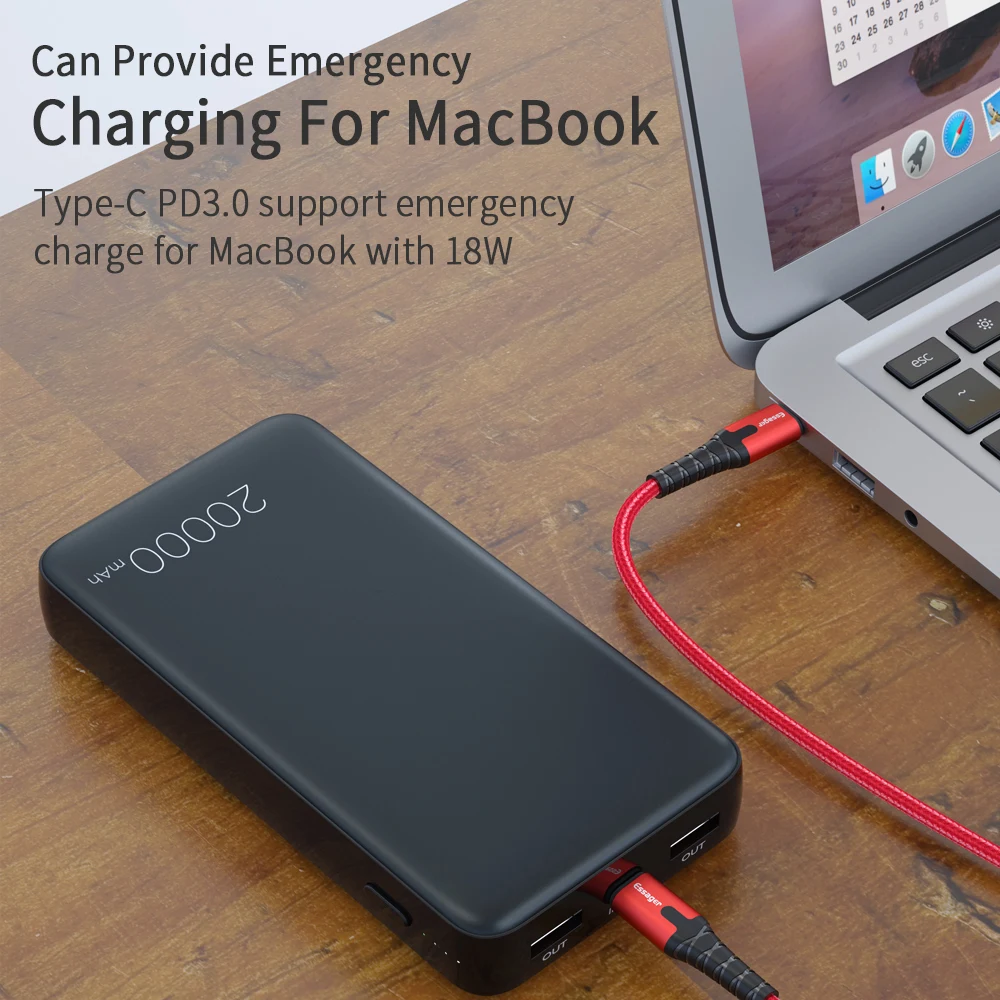 Essager, 20000 мА/ч, зарядное устройство, быстрая зарядка, 3,0 USB C PD, быстрая зарядка, 20000 мА/ч, зарядное устройство для Xiaomi, портативное зарядное устройство, внешний аккумулятор