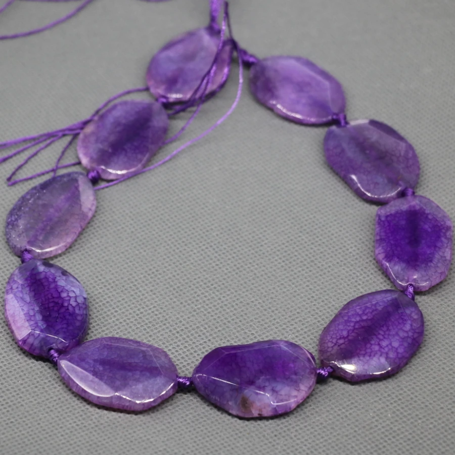 

Polished Connector Large Druzy Faceted Stone Bead Purple Slab stone Connector Bead Pendant Full Strand