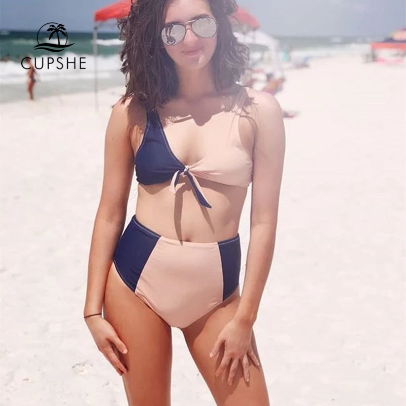 Женский купальник CUPSHE бикини с узлом и высокой талией 2 шт. 2020|cupshe|cupshe bikini |