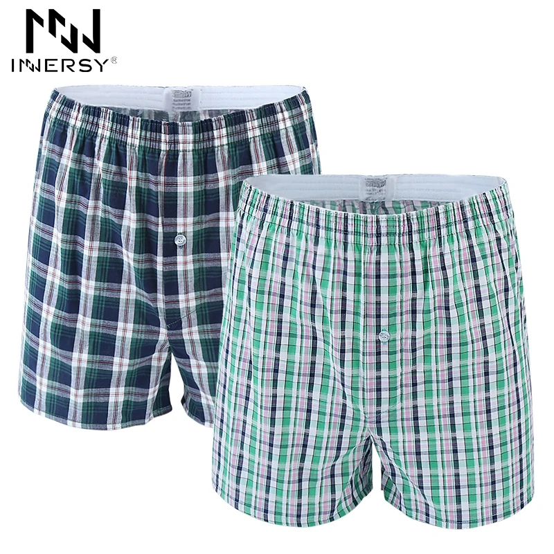Innersy боксеры мужские свободные шорты трусы хлопковые плюс размер Нижнее белье