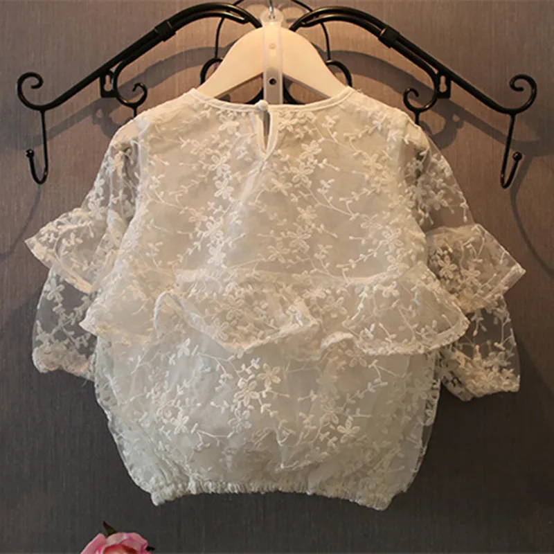Корейская детская одежда красивая блуза принцессы с кружевами для девочек
