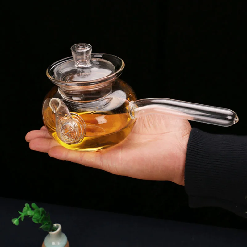 

PINDEFANG 400ml Open Fire Heatable Mini Cute Style Blooming Loose Leaf Teapot with filter Microwavable, Stovetop Safe Tea Kettle