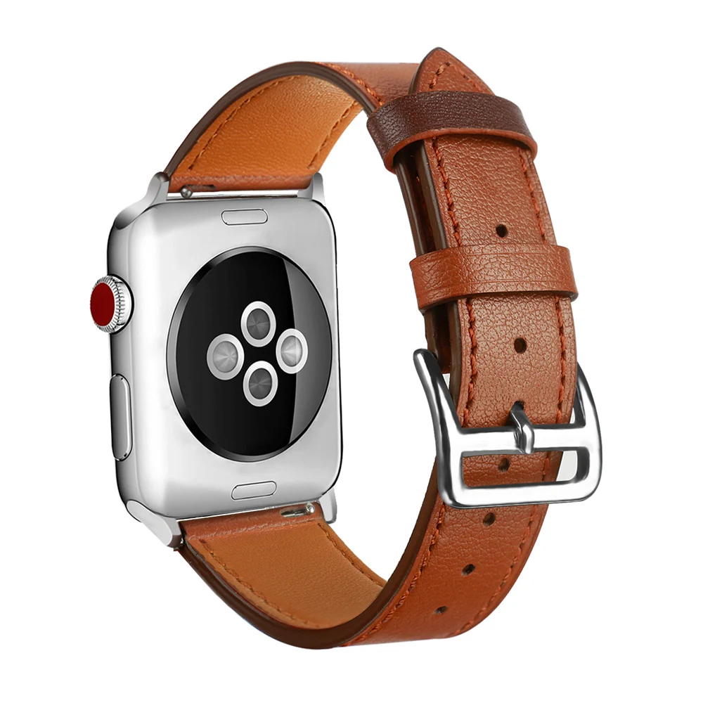 Ремешок из натуральной кожи для Apple Watch ремешок 42 мм 38 44 40 браслет спортивный iwatch
