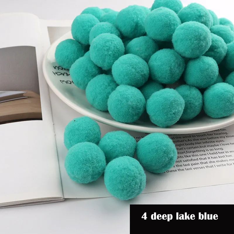 4 deep lake blue Новинка! 200 шт/партия помпон 15 мм Мини пушистые мягкие помпоны шар пушистый ручной работы поделки для домашнего декора Швейные принадлежности - Цвет: 4 deep lake blue