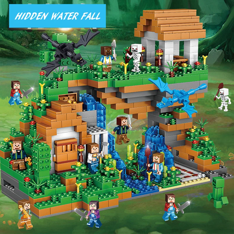 Qulong 0507 957 шт скрытые водопады совместимы mycraft City Buidling блоки Развивающие игрушки