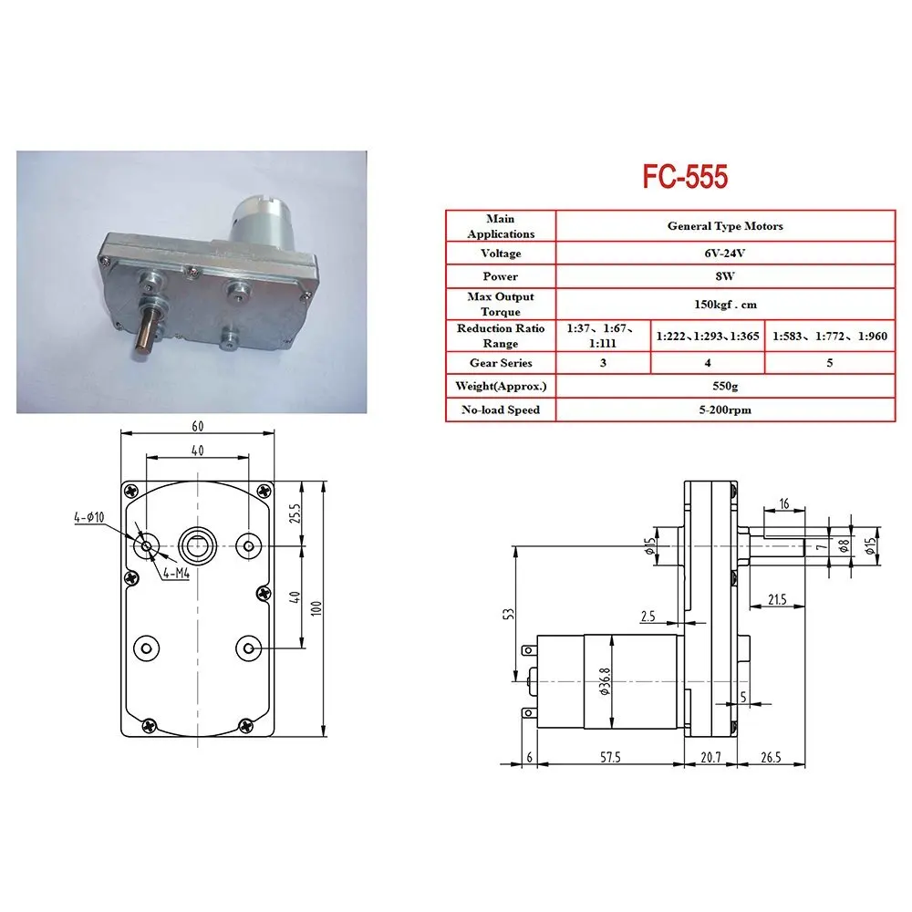 3pcs 4.7RPM Square High Torque Speed Reduce 12V Electric DC Gear Motor with Metal Geared Box | Обустройство дома