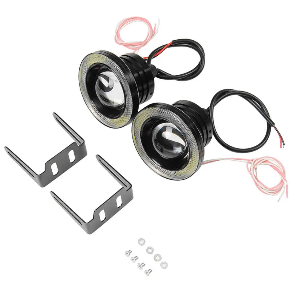 2 шт./лот 3 5 дюйма 89 мм 10 Вт + галогенная противотуманная фара LED COB ангельские
