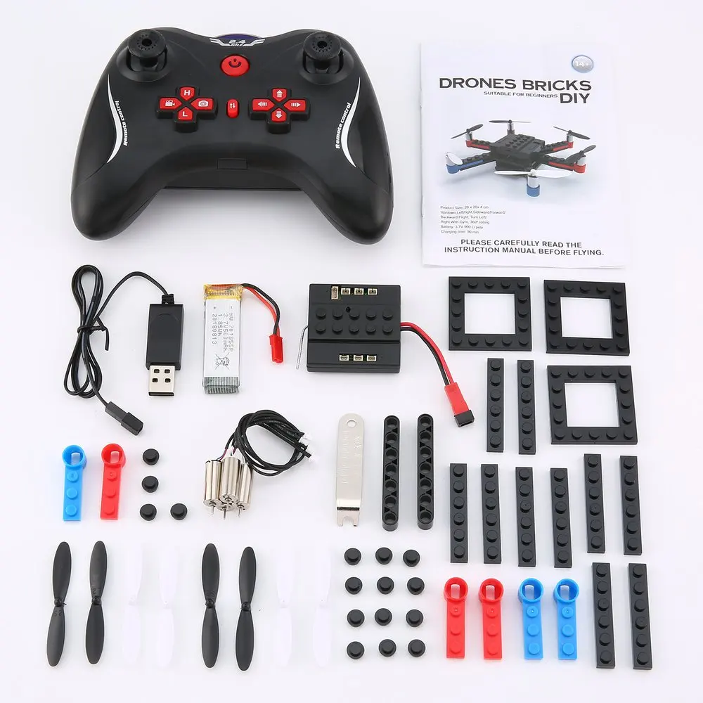 L222 Мини DIY строительный блок микро Дрон на ру 3D кирпичи Квадрокоптер игрушка БПЛА с флипс Безголовый режим rc самолет для начинающих подарок