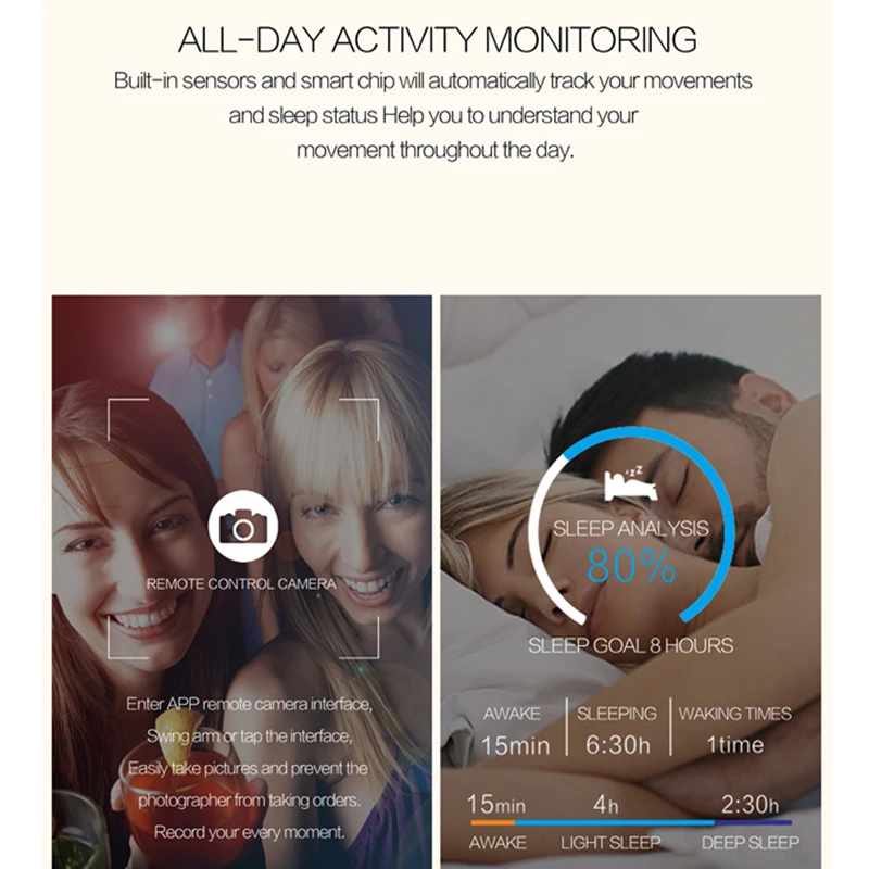 Для мужчин женщин мульти Функция Смарт часы для IOS Android IP67 водонепроницаемое
