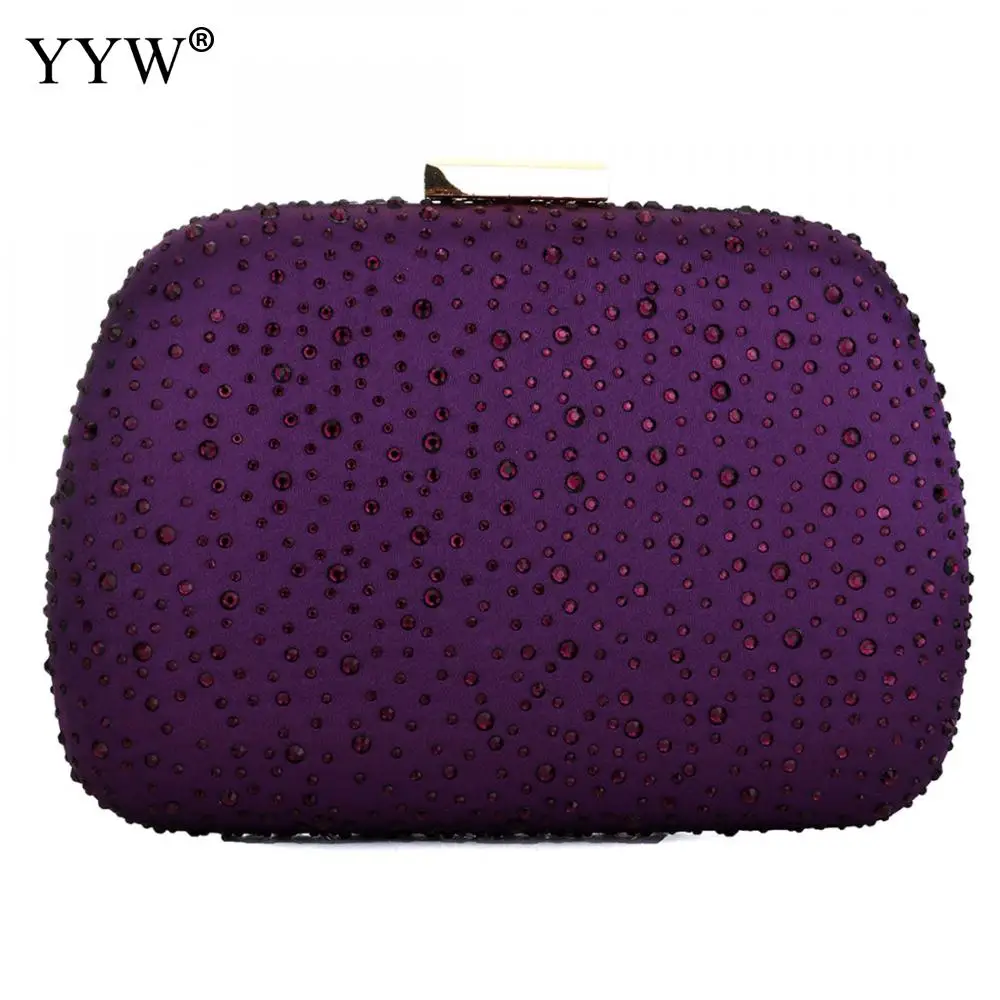 purple Желтая искусственная кожа вечерняя сумка-клатч со стразами сумки для женщин клатчи Свадебный Кошелек стразы свадебные вечерние сумки Прямая поставка - Цвет: purple