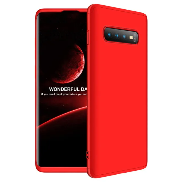 360 чехол с полной защитой для samsung S10 Plus 5G чехол Роскошный Жесткий PC противоударный чехол для samsung Galaxy M10 M20 30 Note 10 - Цвет: Red