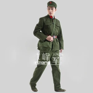 North Korean Soldier Uniform Red Guards Green Performance Costume Stage Film Television Eight Route Army Outfit Vietnam Military