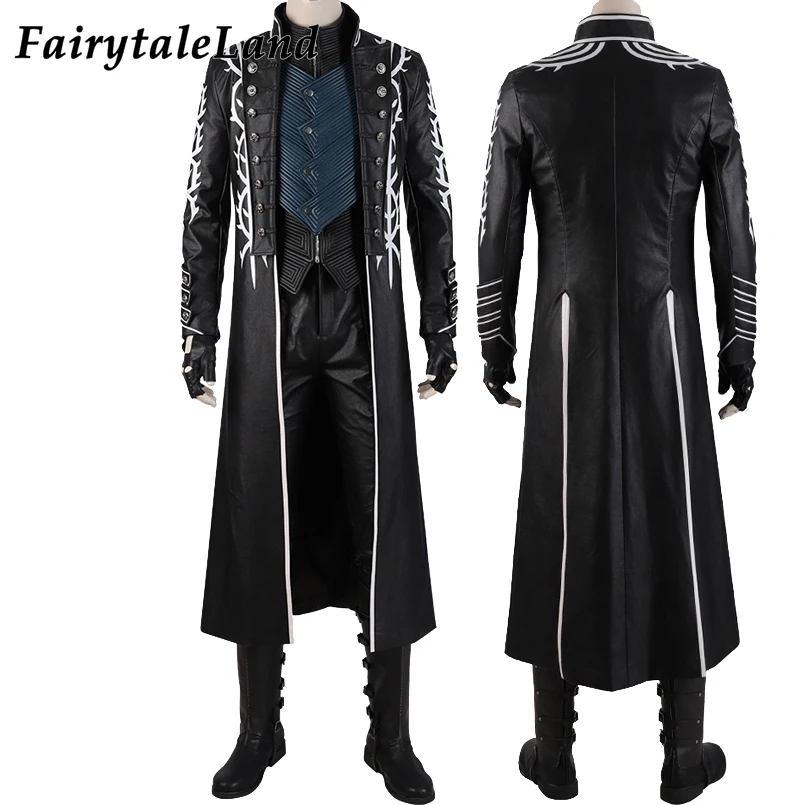 Костюм Вергилия Горячая игра DMC5 наряд косплей злой костюм Dante's Brother Vergil кожаный