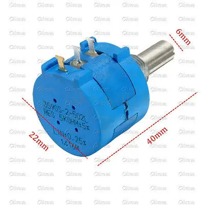 2PCS 3590S-2-502L Rotary Wirewound Precision Potentiometer Pot 10 Turn 5K Ohm | Электроника