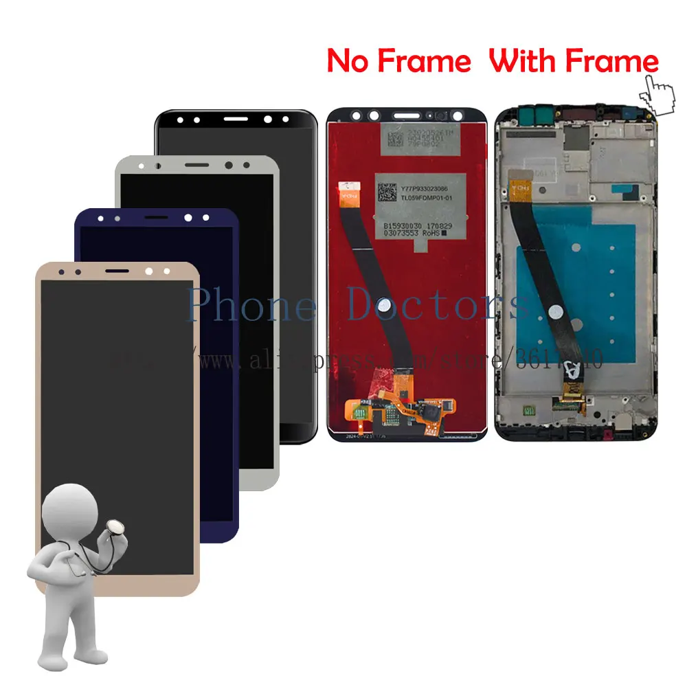 

5.9'' New Full LCD DIsplay + Touch Screen Digitizer Assembly + Frame Cover For Huawei Honor 9i RNE-L02 / Nova 2i RNE-L22