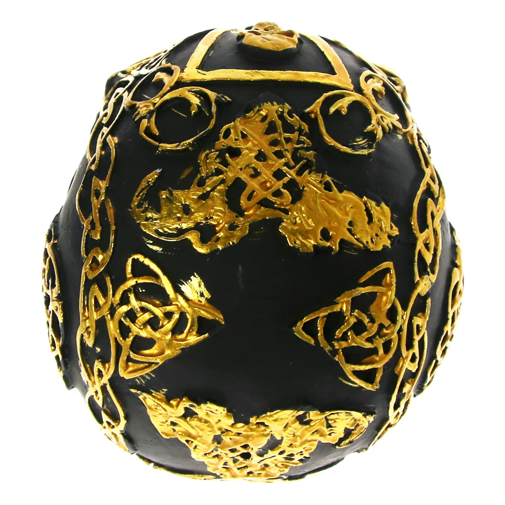 1 шт. Статуэтка Череп скульптура черный череп Черное и Золотое племенное тату