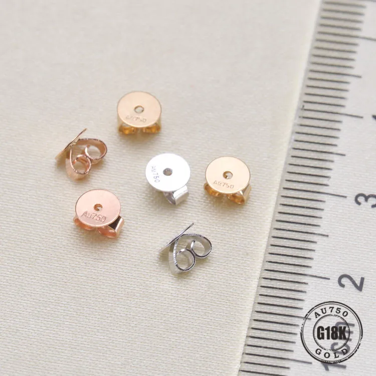 

Earrings Jewelry Accessories G18K Gold Round Ear Plugging Blocked Earring Back Stoppers for DIY