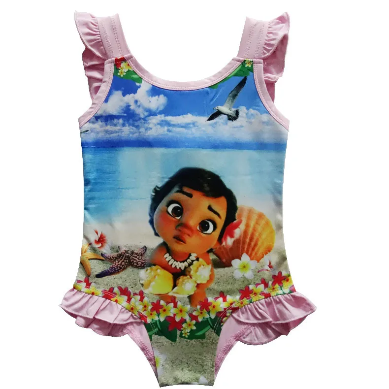 Girls Swimsuit Children Swimwear One-Piece Swimming dress Kids Summer Beach Wear Cartoon moana Swim Dress Child Bathing Suit | Детская