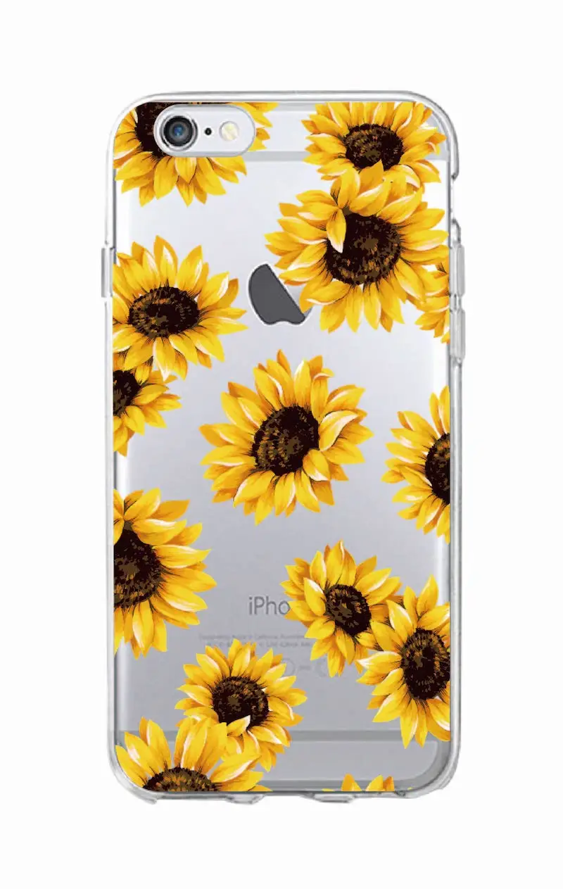 

For iPhone 11 12 Pro 7 7Plus 6S 8 8Plus X XS Max Cute Summer Daisy Sunflower Floral Flower Soft Phone Case Cover Fundas Coque