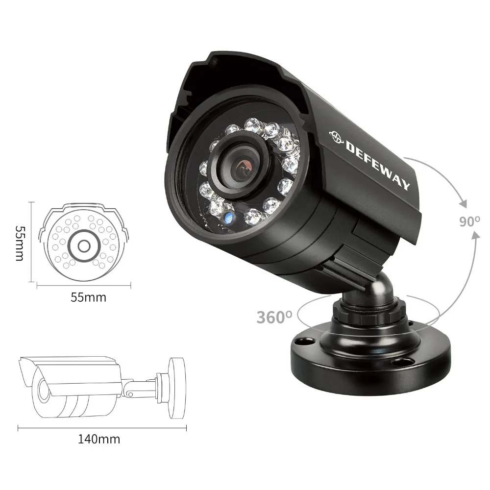 DEFEWAY 1200TVL 720P HD на открытом воздухе камера видеонаблюдения системы безопасности