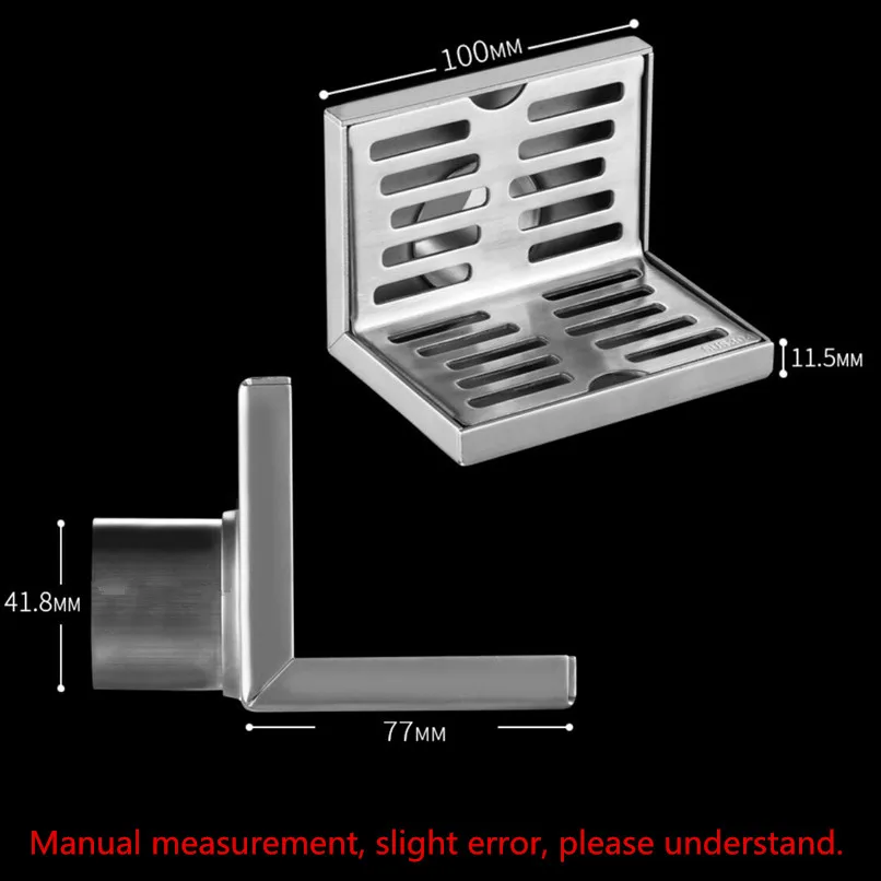 304 Stainless Steel Anti-backwater Wall Drainage Floor Drain Kitchen Shower Room Bathroom Side Drainage Floor Drain
