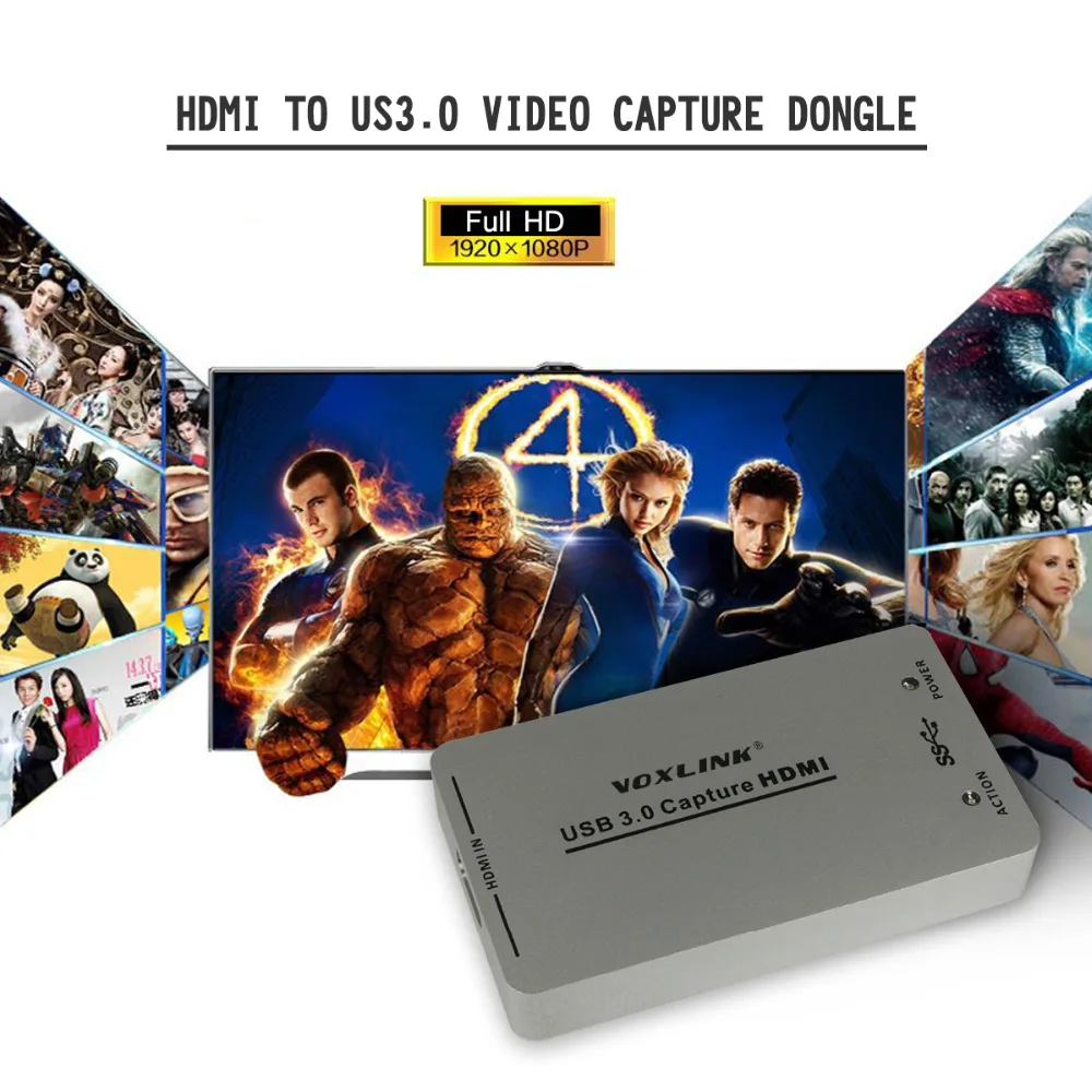 VOXLINK XI100D UVC USB3.0 1080 P 60FPS HDMI захвата Dongle/USB2.0 видео карты для XBOX PS3 PS4 Windows 7 Linux |