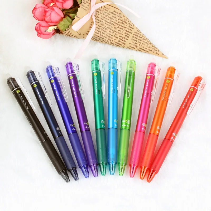 Japan Pilot FriXion 1 set 10 colors Magic Erasable Press Touchable Gel Ink Pen School Office Supplies 0.5 mm LFBK230EF10C|gel ink pen|pilot